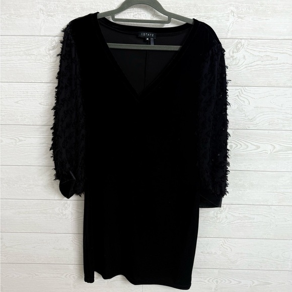 1. State Dresses & Skirts - 1 State Women’s Black Velvet Midi Dress. Size M